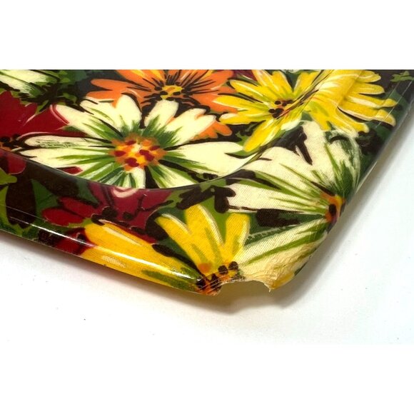 Vintage Daisy Floral Fiberglass Serving Trays Set Of 2 16"x21"x0.5" Rectangular - Picture 6 of 7